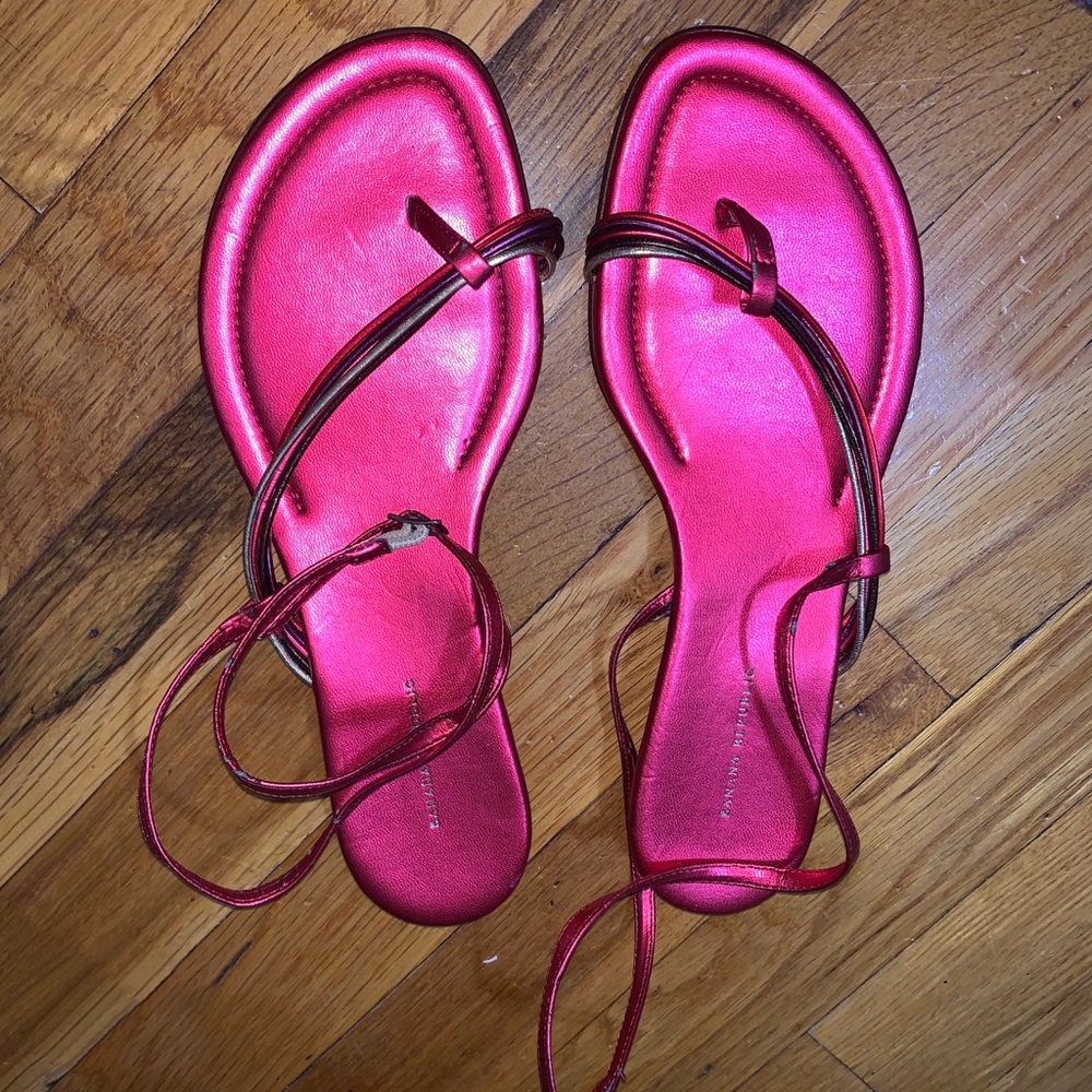 Banana Republic Pink Metallic Sandals
